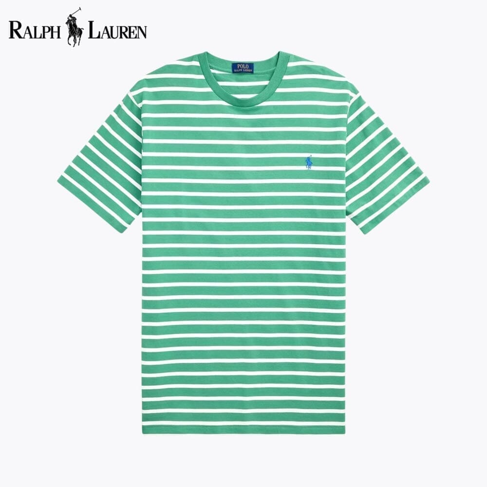 Ralph Lauren Gestreiftes Jersey-T-Shirt mit Rundhalsausschnitt
