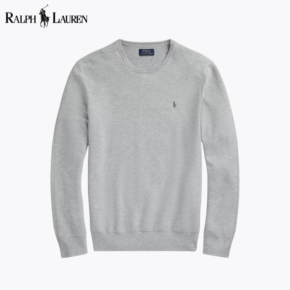 Ralph Lauren Mesh-Strick-Baumwollpullover mit Rundhalsausschnitt