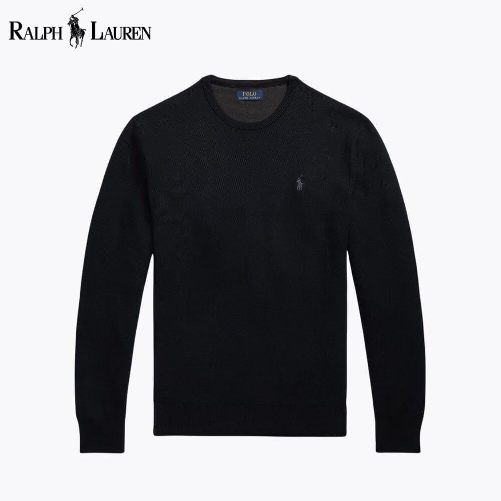 Ralph Lauren Mesh-Strick-Baumwollpullover mit Rundhalsausschnitt