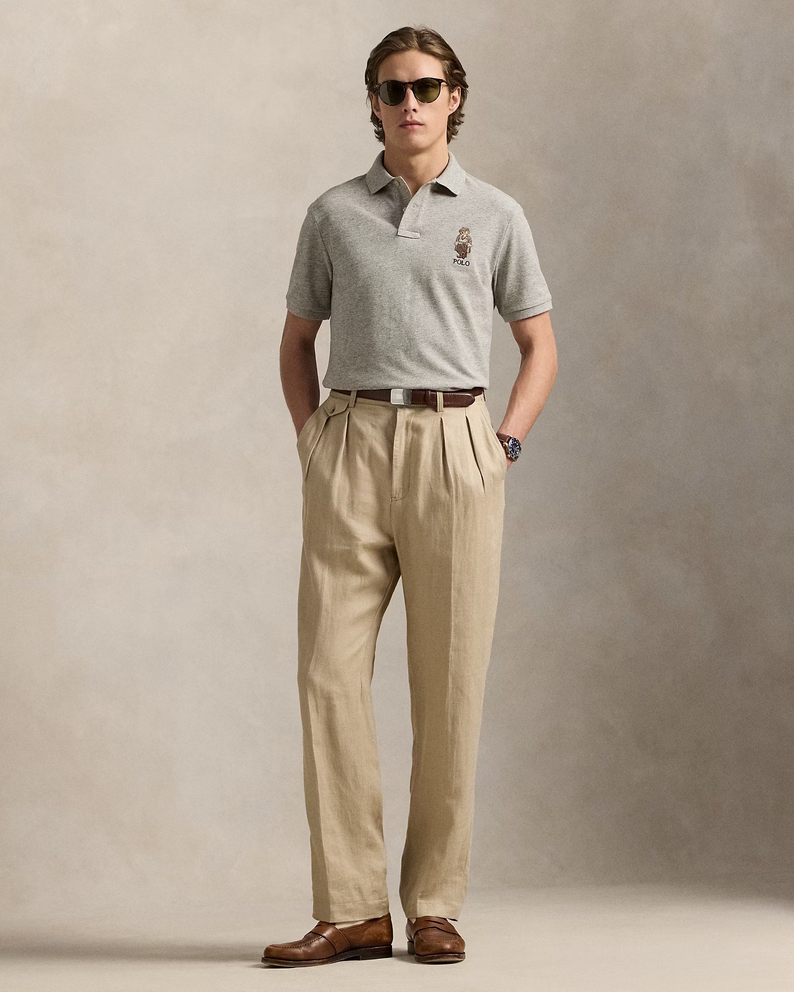 Ralph Lauren Polohemd mit klassischer Passform und Mesh-Einsatz