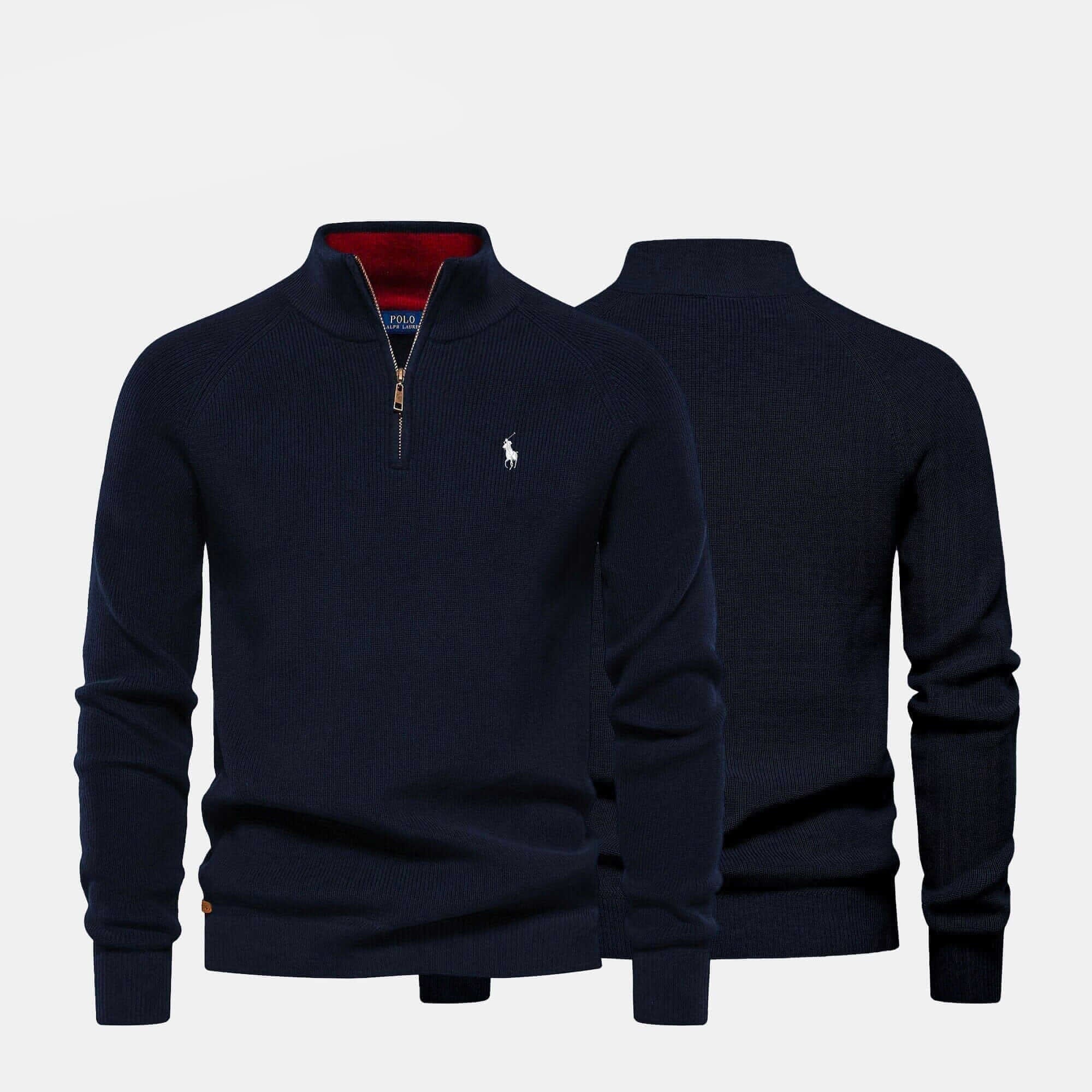 Ralph Lauren Raffinierter Rippstrick-Pullover mit Reißverschluss