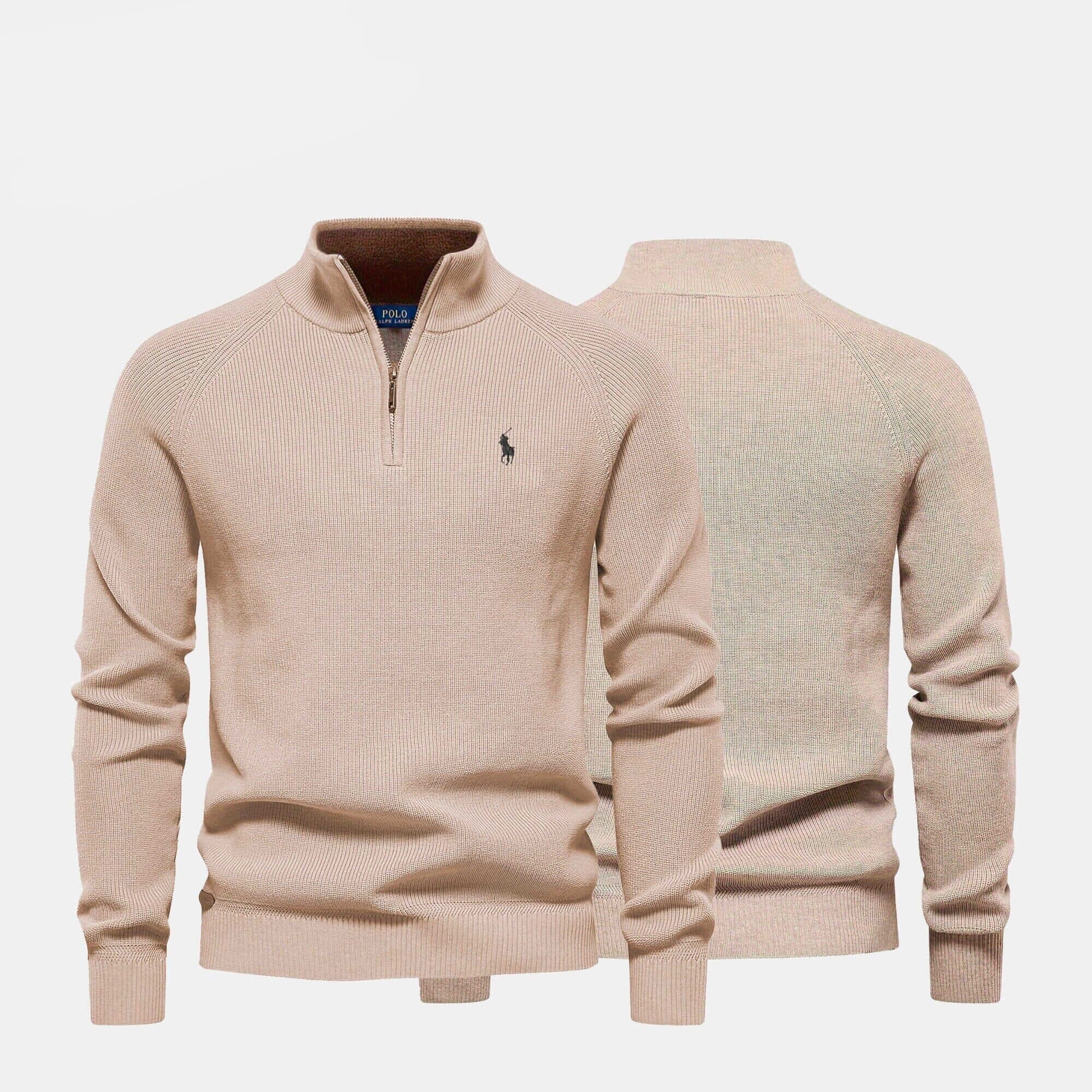 Ralph Lauren Raffinierter Rippstrick-Pullover mit Reißverschluss