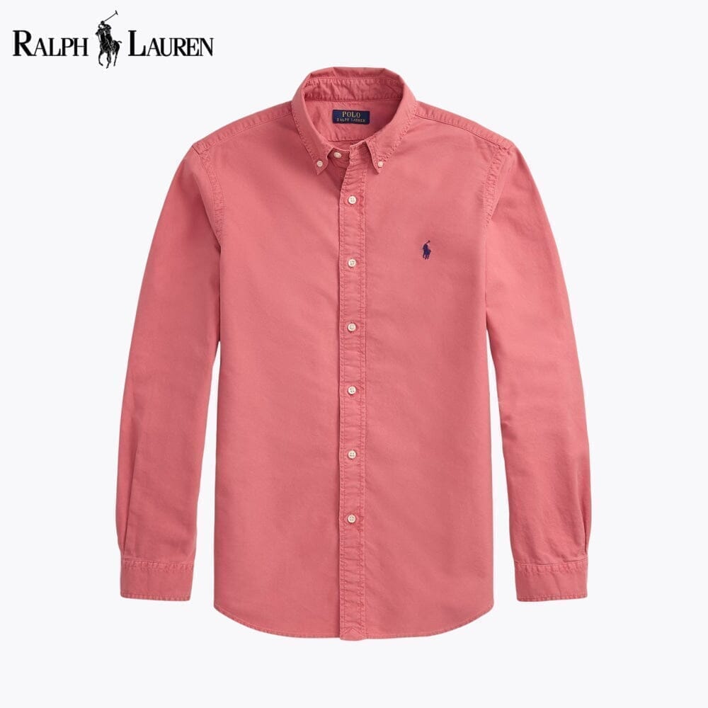 Ralph Lauren Slim Fit, stückgefärbtes Oxford-Hemd