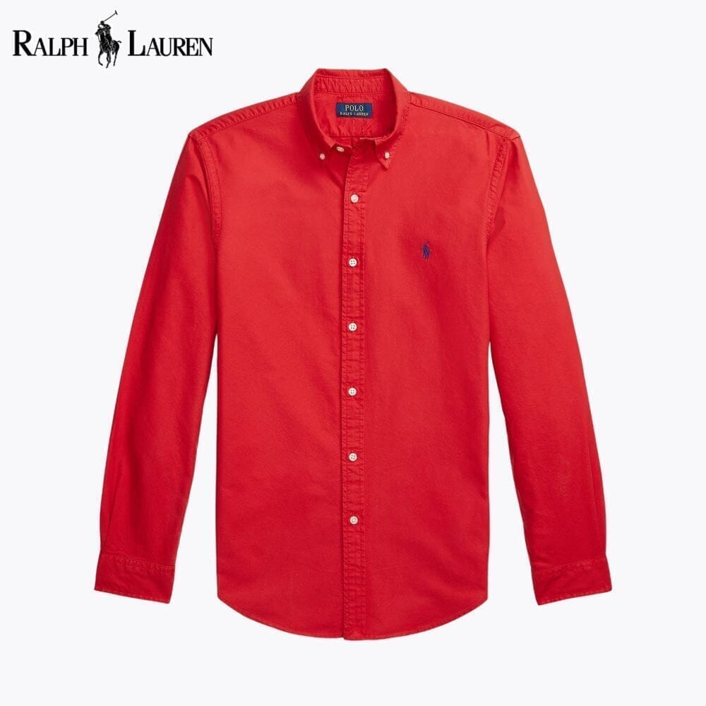 Ralph Lauren Slim Fit, stückgefärbtes Oxford-Hemd