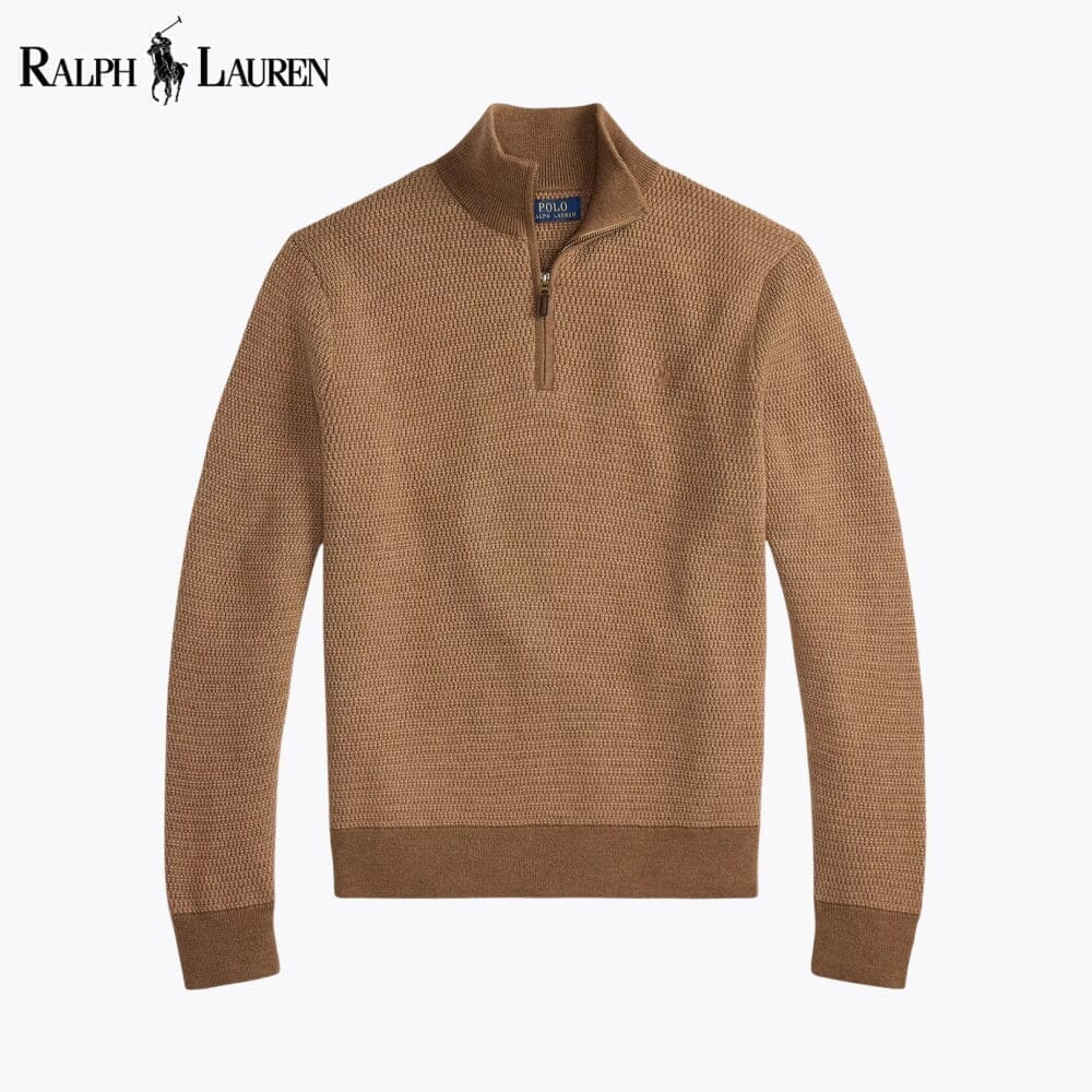 Ralph Lauren Waschbarer Wollpullover mit Viertelreißverschluss