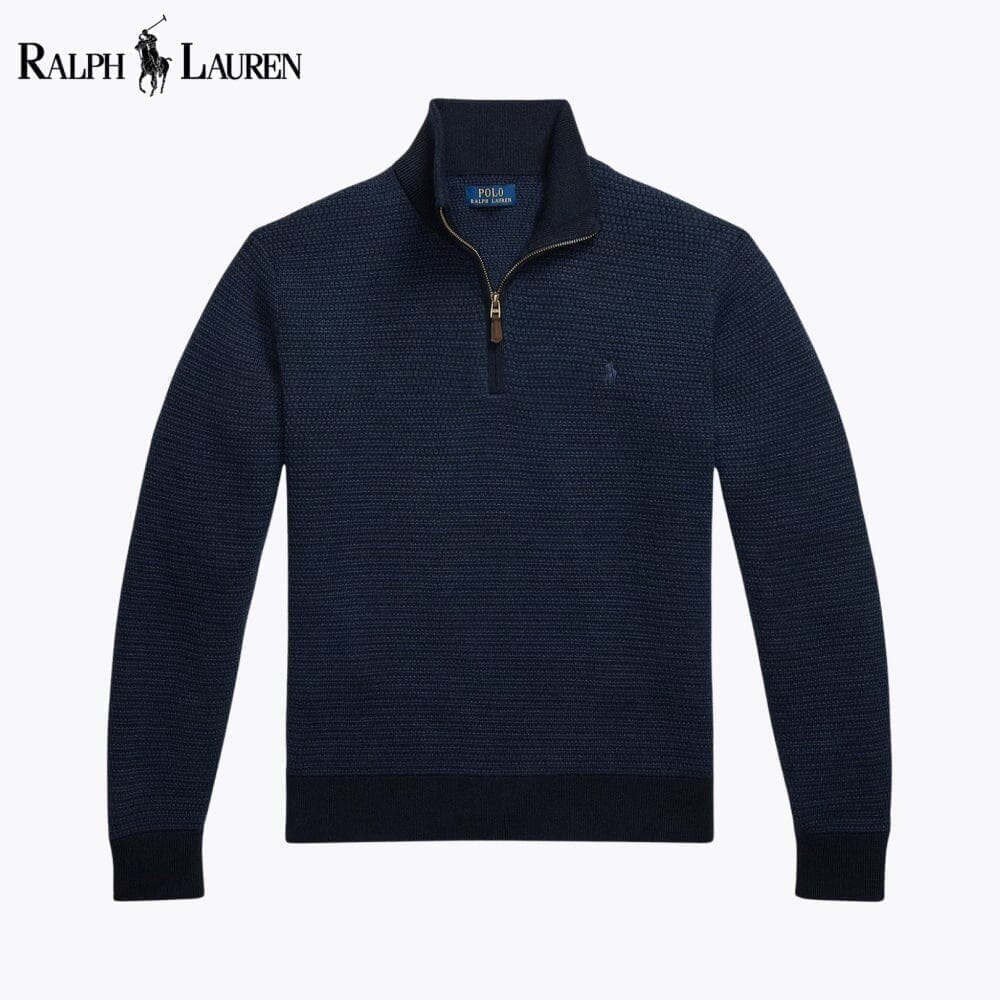 Ralph Lauren Waschbarer Wollpullover mit Viertelreißverschluss