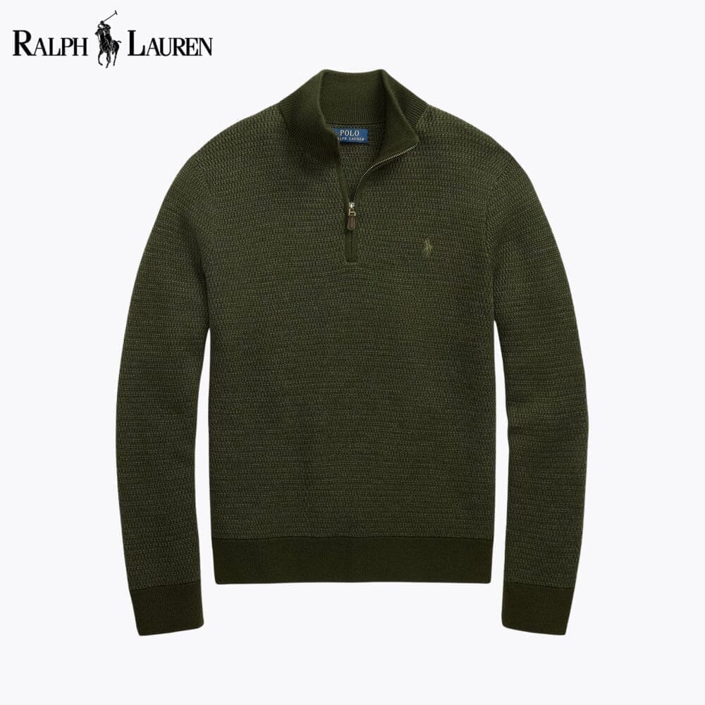 Ralph Lauren Waschbarer Wollpullover mit Viertelreißverschluss